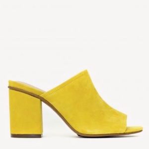 Joe’s Yellow Suede Peep Toe Pump